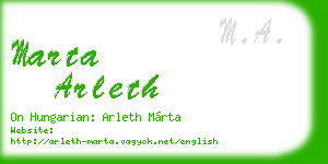 marta arleth business card